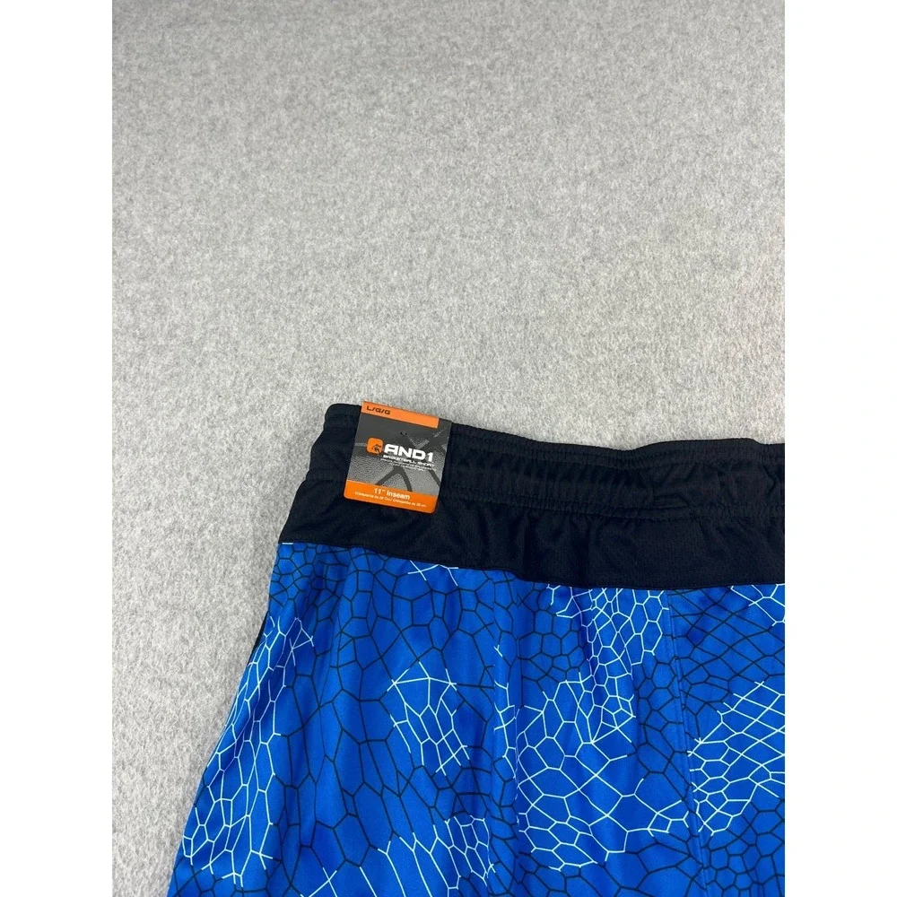AND 1 Basketball Short Mens L Supreme Blue Geometric Print 11